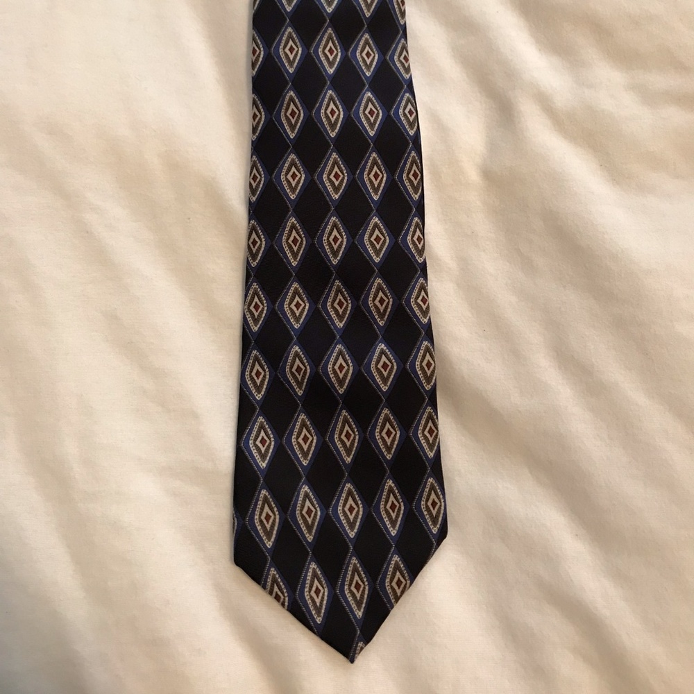 Bert Pulitzer Tie - Navy Blue Geometric Shapes
