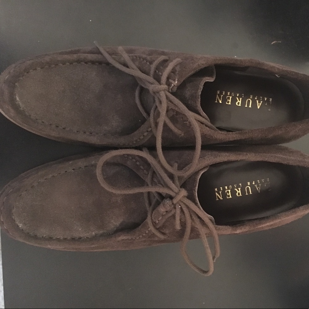 Ralph Lauren brown suede wedges size 8
