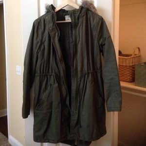 Canvas green winter jacket (women's size M)