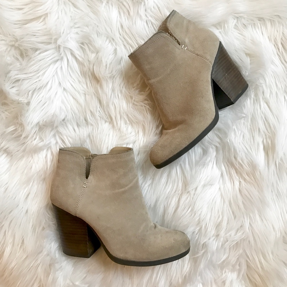 Gray Suede Ankle Booties