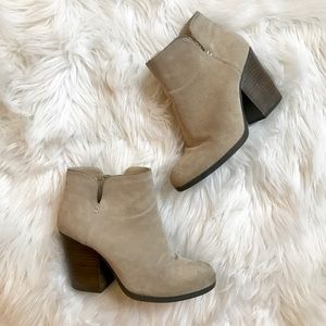 Gray Suede Ankle Booties