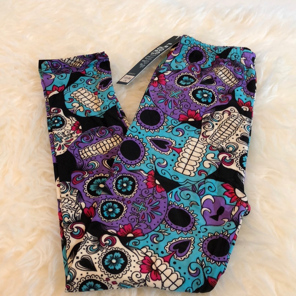 Kids Super Butter Soft Sugar Skulls Leggings NWT - Picture 1 of 4