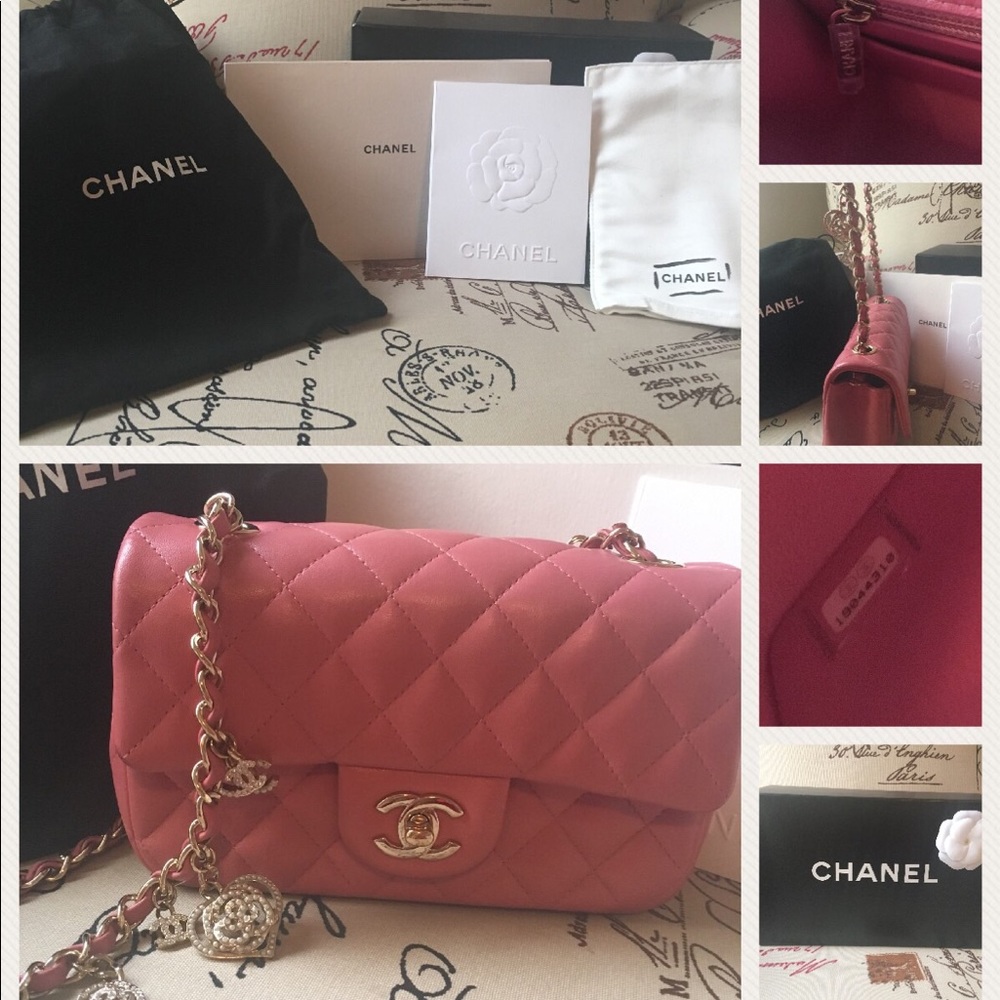 Chanel Valentines 2014 pink mini flap bag