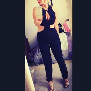 Black cut out jumpsuit
