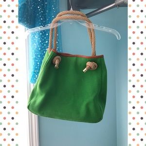 MICHAEL KORS GREEN CANVAS BAG