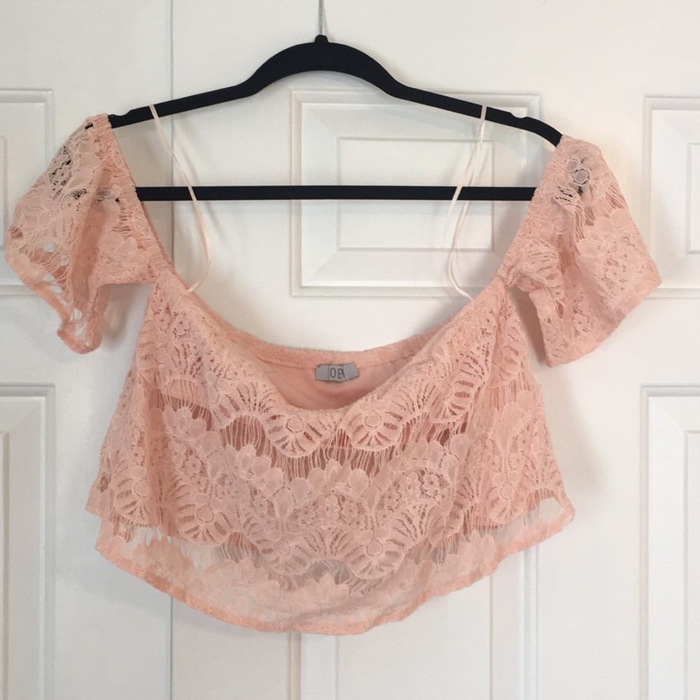 Lace Off The Shoulder Crop Top