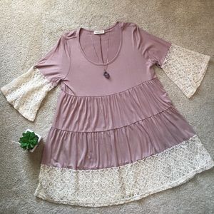 Flamingo Urban Laced Bohemian Flowy Long Blouse