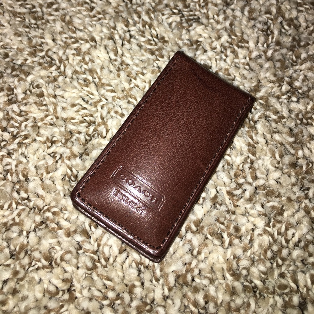 COACH leather money clip