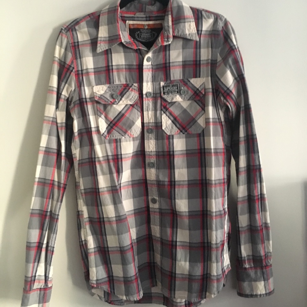 SUPERDRY Men’s Plaid Button-down Shirt size M