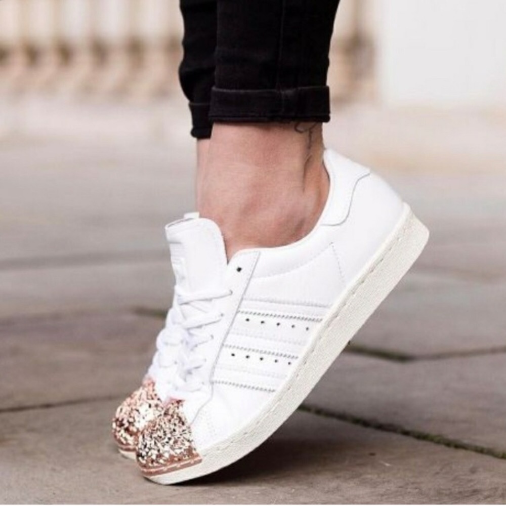 80's Rose Gold Cap Toe Adidas Superstars