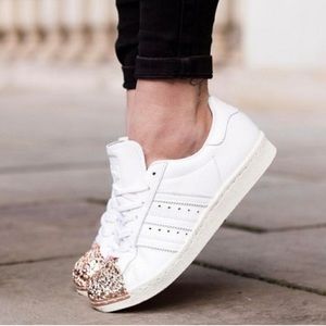 80's Rose Gold Cap Toe Adidas Superstars