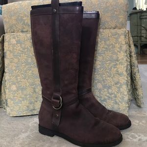 Cole Haan Nubuck riding boots, brown