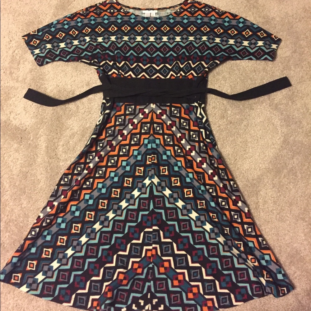 Dress London Times Vibrant Pattern with Belt