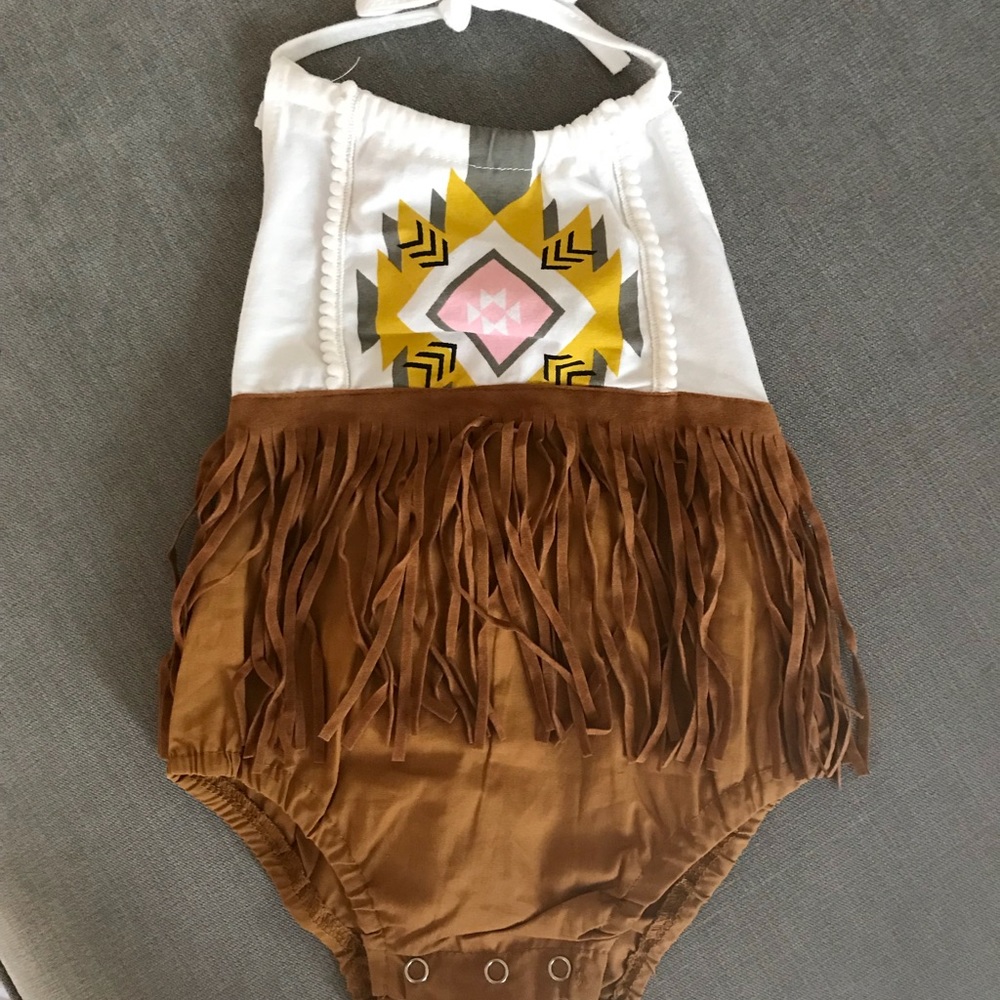 3-6 month Tribe baby girl outfit.