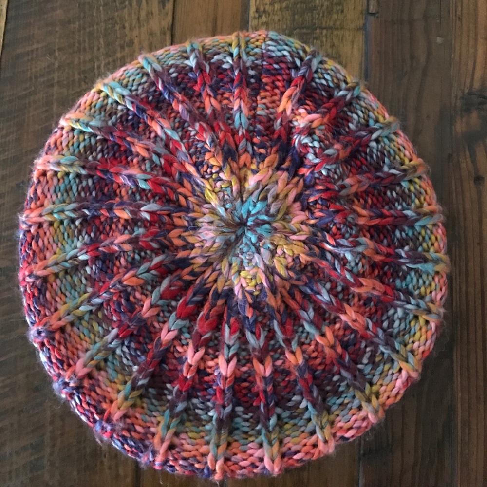 Warm colored knit beret