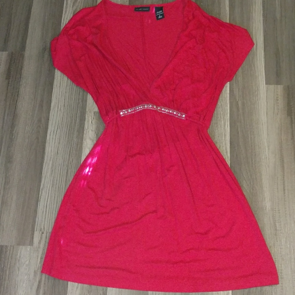 Cute red tunic style long blouse