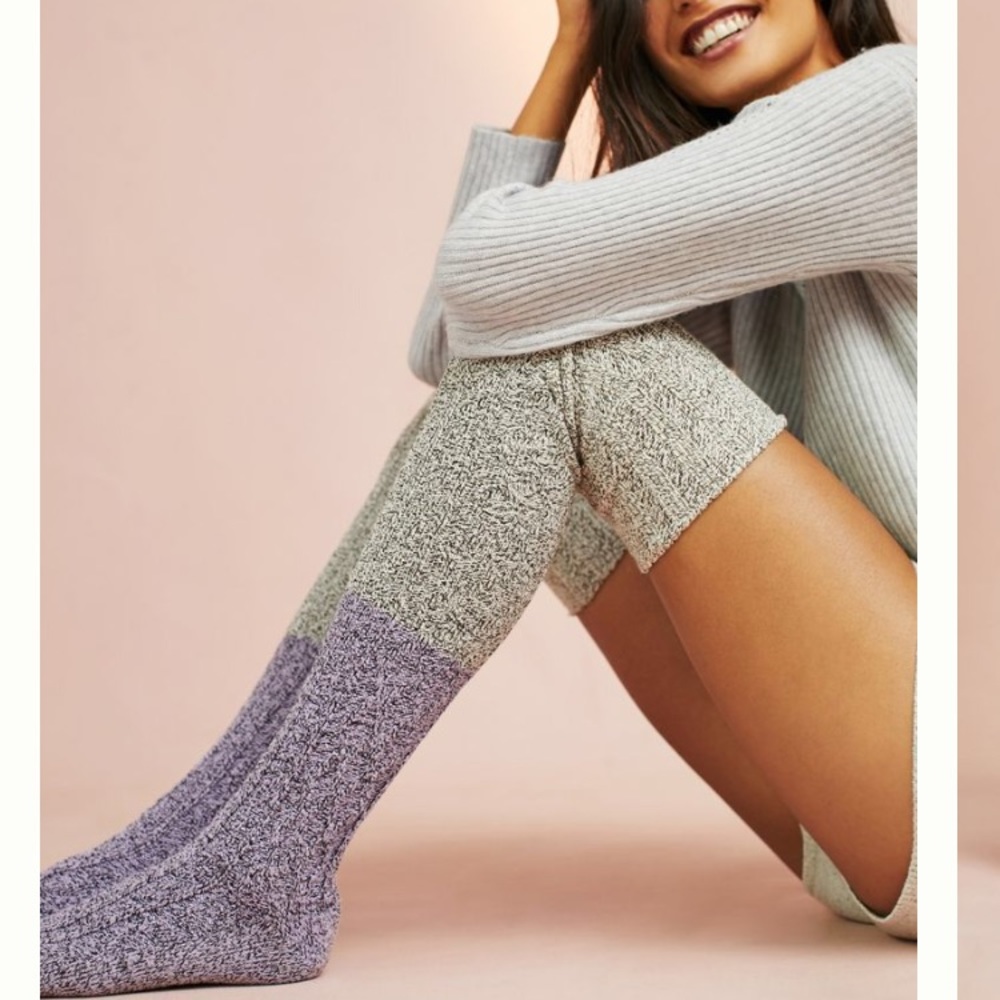Anthro Lux Thigh High Socks cable knit - Picture 2 of 12