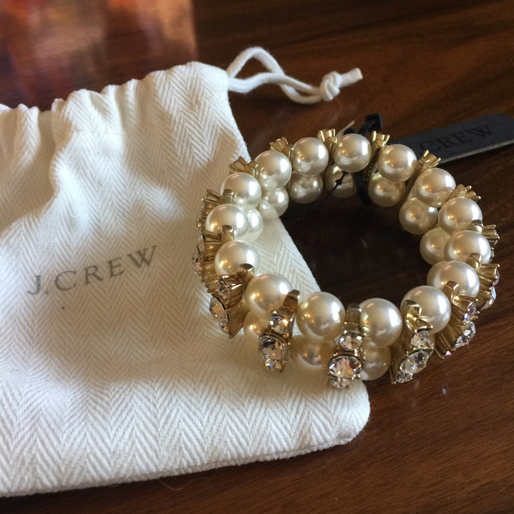 J. Crew Diamond & Pearl bracelet NWT