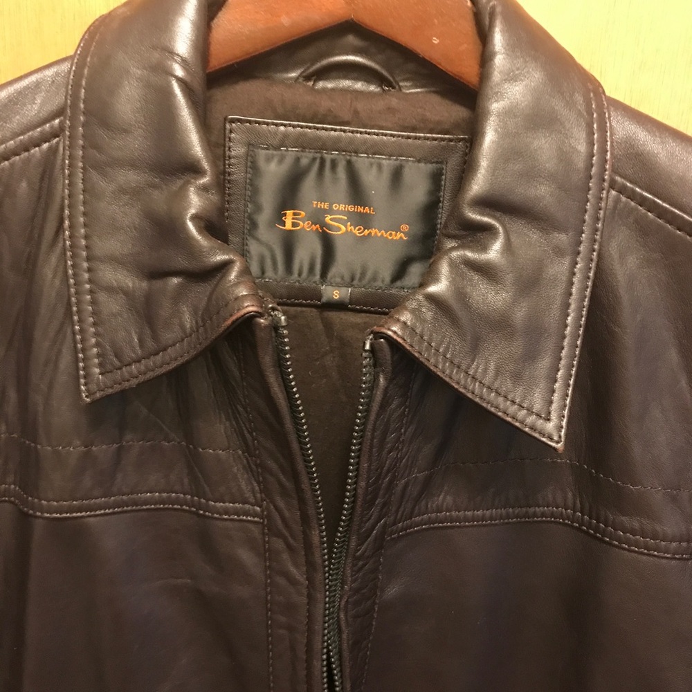 Ben Sherman Brown leather Jacket sz S (38R)