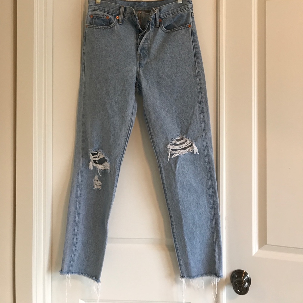 Levi’s high waisted ripped jeans