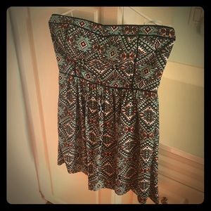 Strapless dress, printed