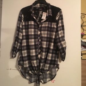 Plaid tied up shirt BNWT
