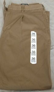 Empyre Classic Chino Pleated Dark Khaki Pants sz36