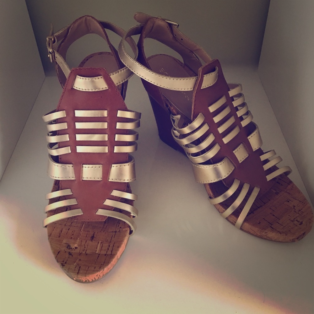 BCBG Cork Wedges