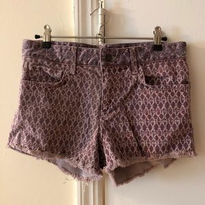 Paisley Purple Denim Shorts