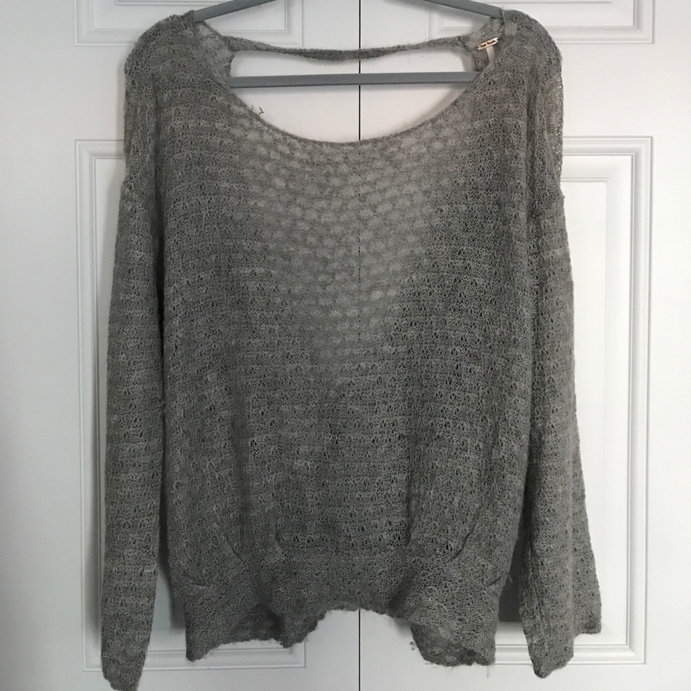 free people open back sweater top