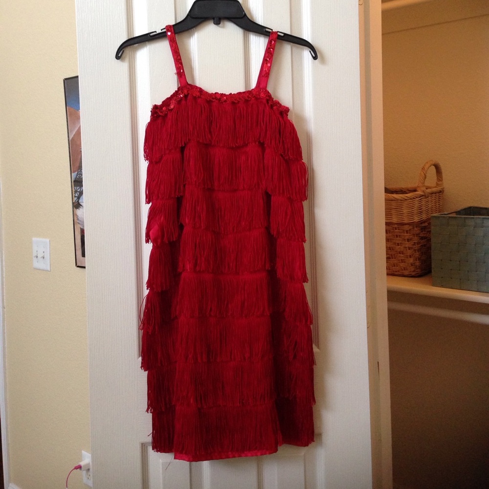 Red flapper dress