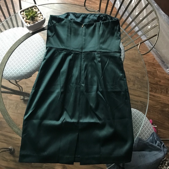 Express Strapless Size 12 Green Dress - Picture 2 of 4