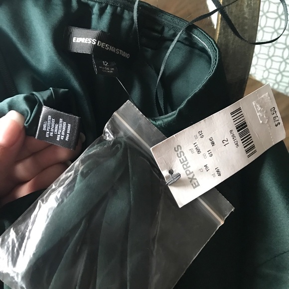 Express Strapless Size 12 Green Dress - Picture 3 of 4