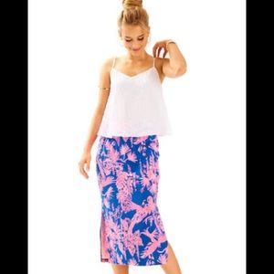 Lilly Pulitzer Kemi Midi Skirt - Indigo Night Caw