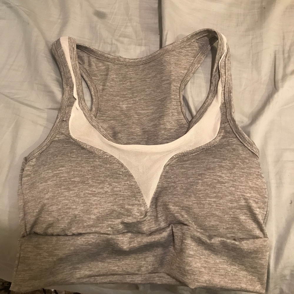 Grey sports bra crop top