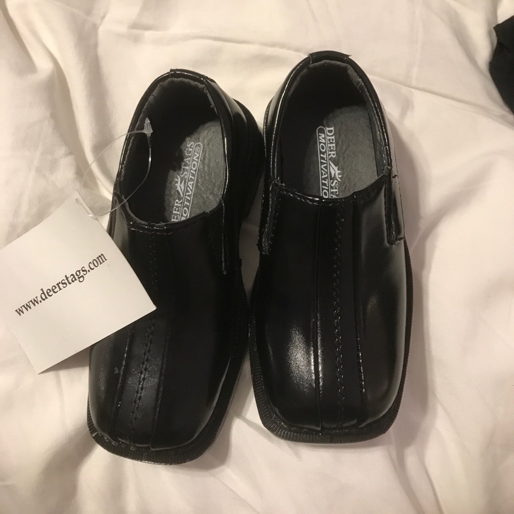 Kids black dress shoes