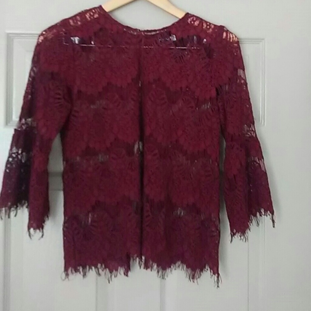 3/4 flare sleeve lace blouse