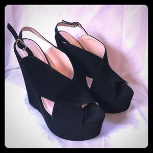 Black Suede Platform Wedge size 6.5