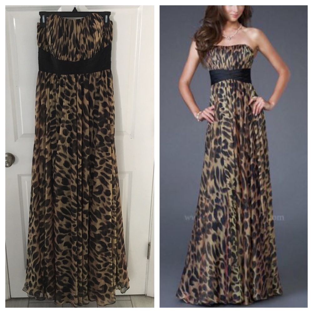 Strapless Leopard Print Dress