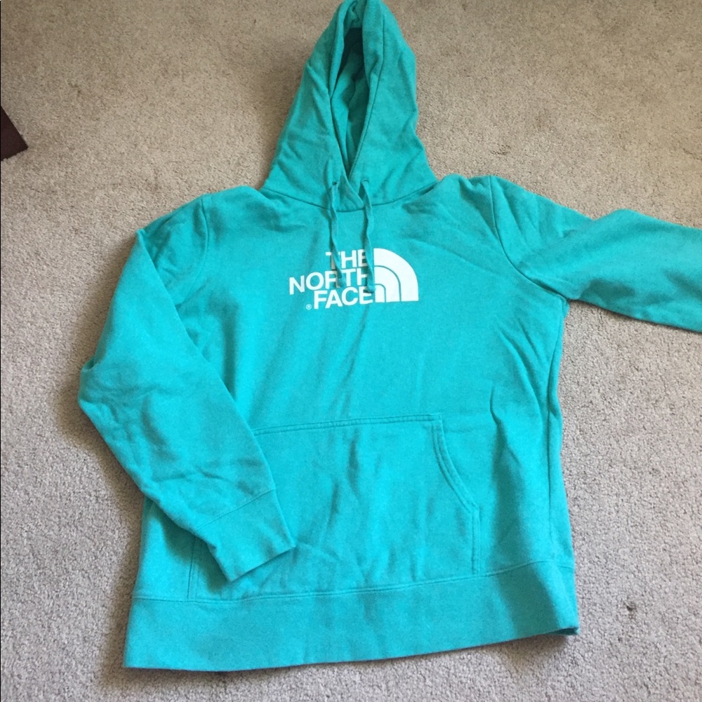 Aqua North Face hooded sweatshirt. Women’s XL.
