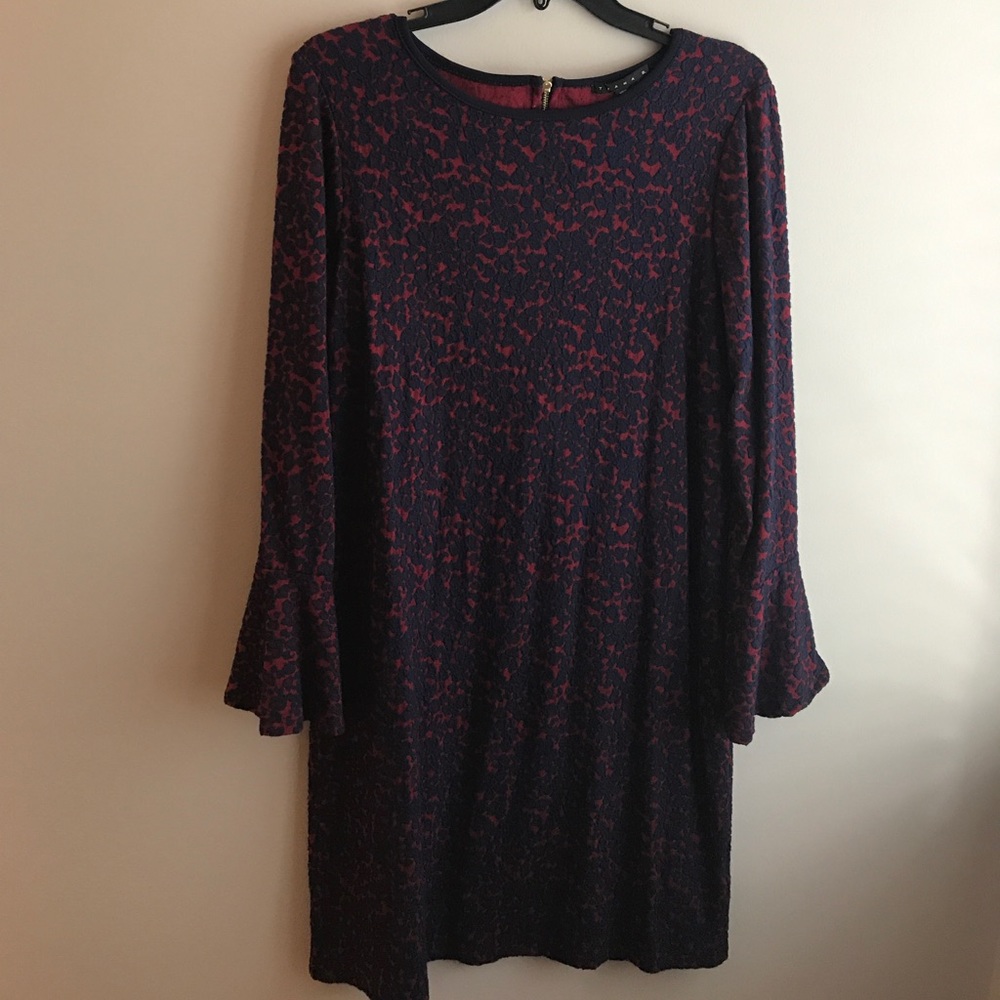 Red and Navy Leopard Print Dress