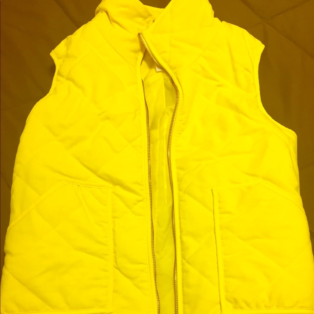 Bright yellow cloth puffer vest