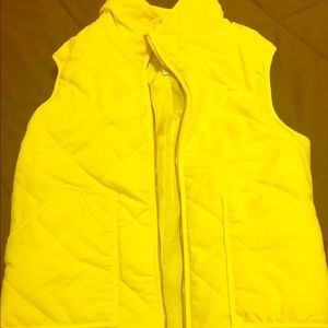Bright yellow cloth puffer vest