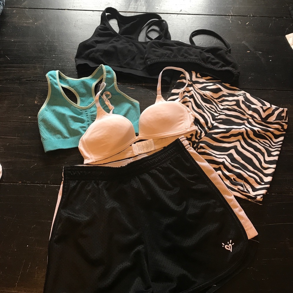Bras and booty shorts