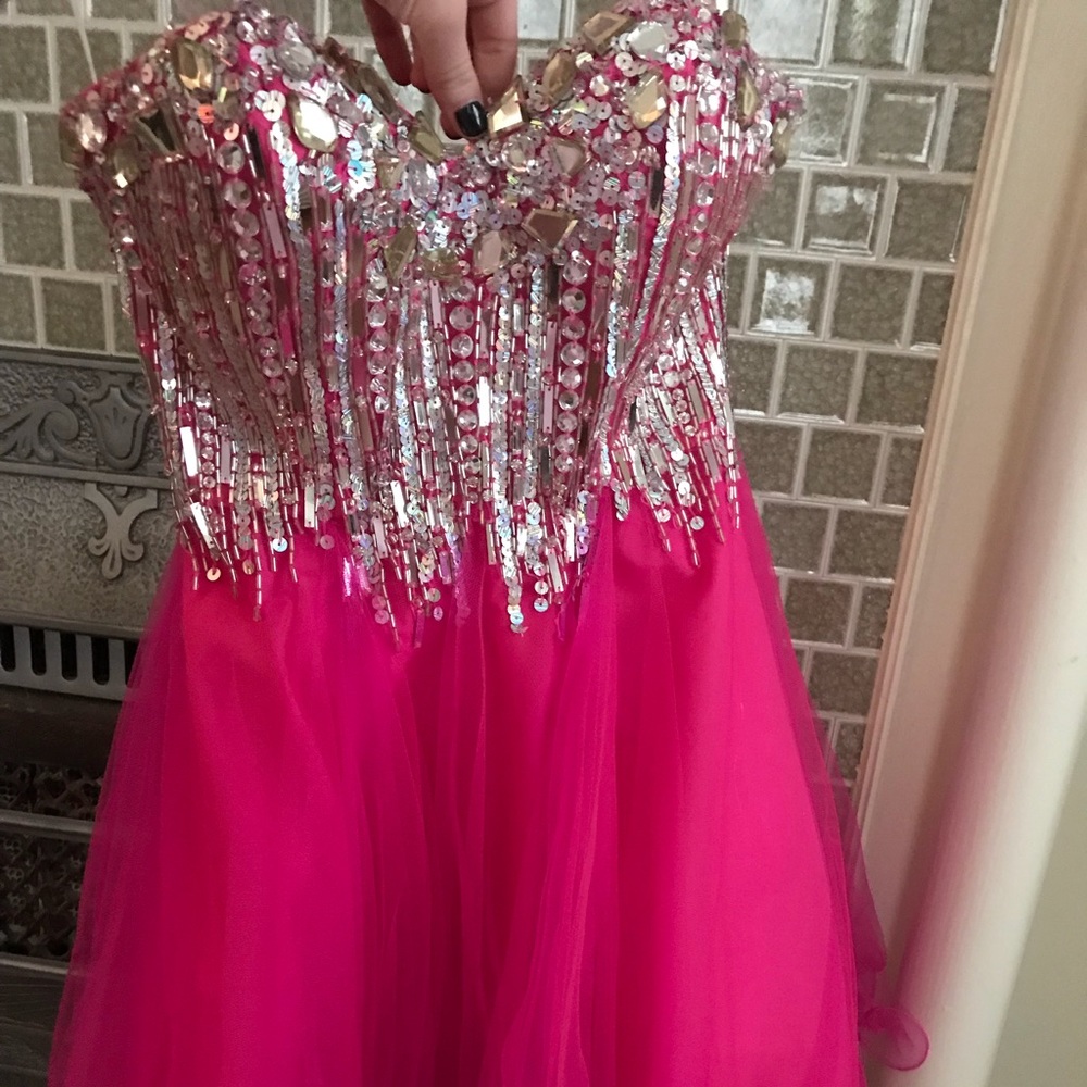 strapless pink clarisse dress