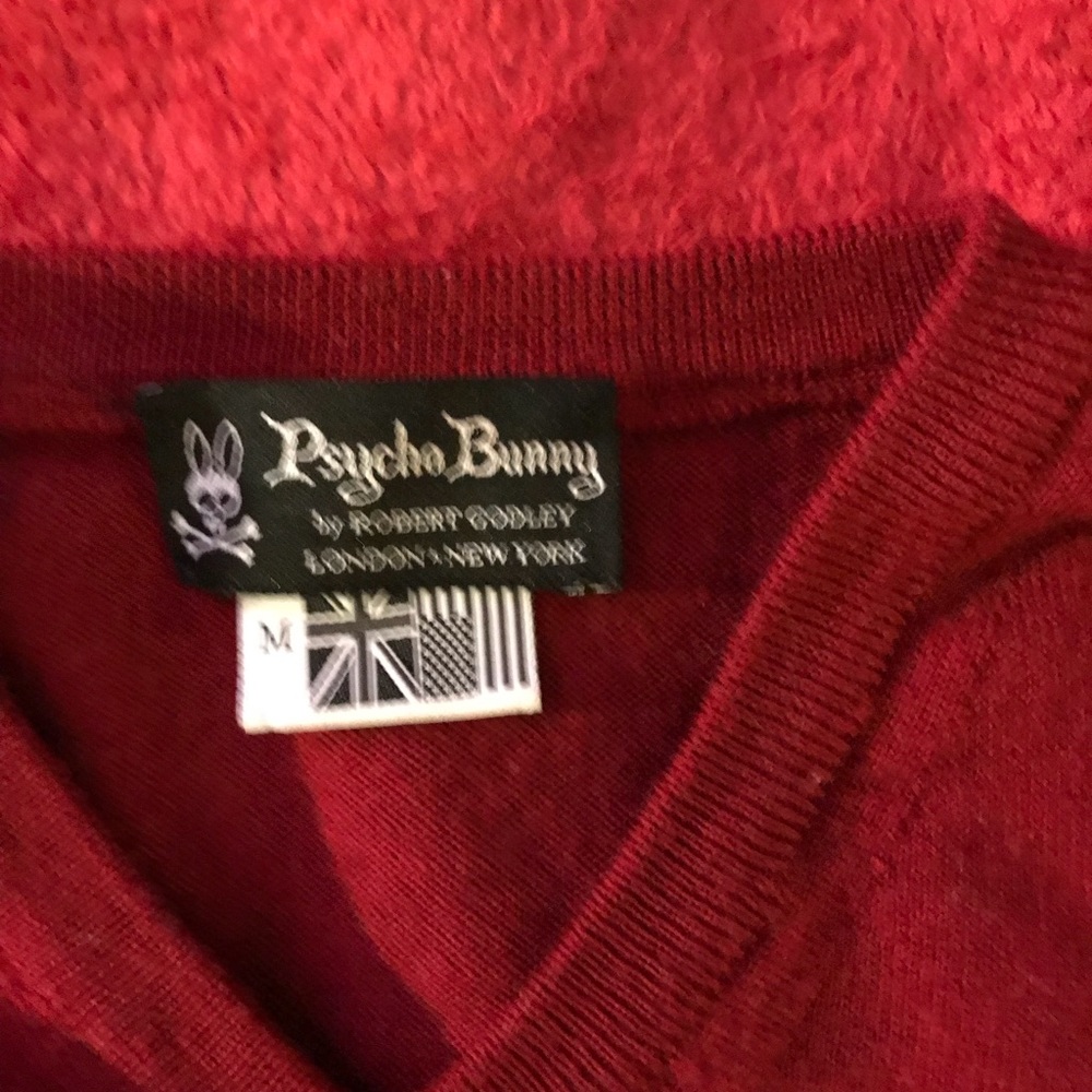 Psycho Bunny wool wine cardigan