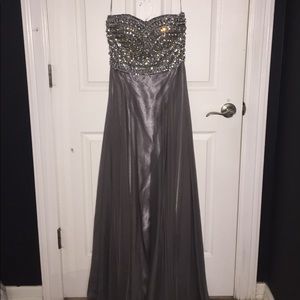Strapless Gray Formal/Prom Dress