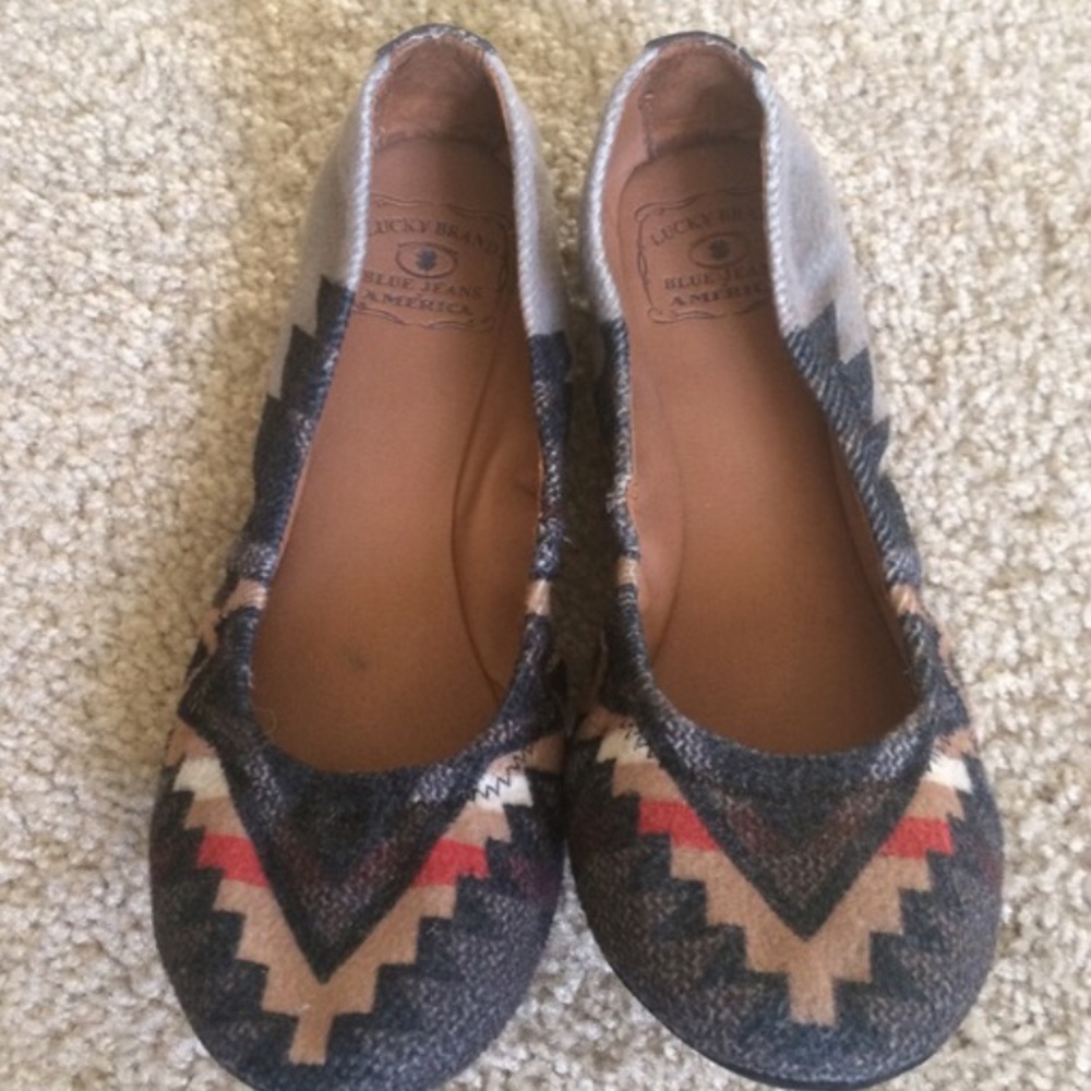 Lucky Brand 6.5 Emmie wool leather ballet flats