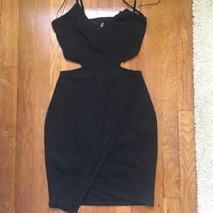 NWT** black mini dress cut out