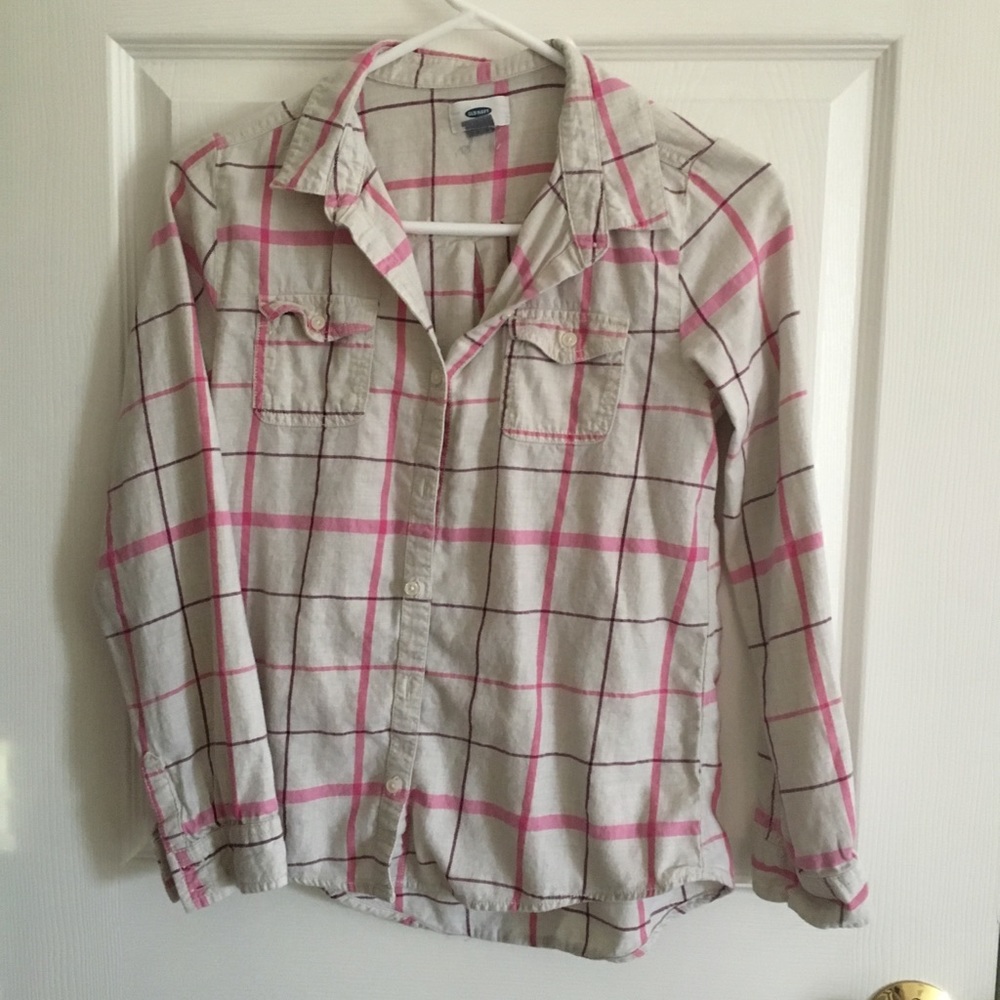 Pink and white flannel